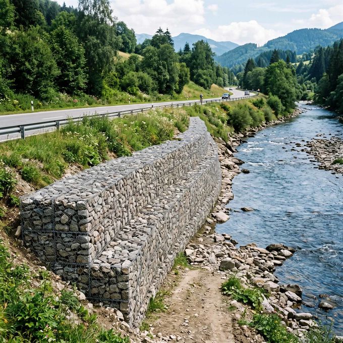 Heavy Duty Hexagonal Gabion Wall for Slope Protection River Bank Stabilization