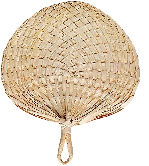 Viet Nam Bamboo Craft Weave Hand Fan Heart/ Handwoven Personalized Palm Hand Fans Rattan Raffia Fan