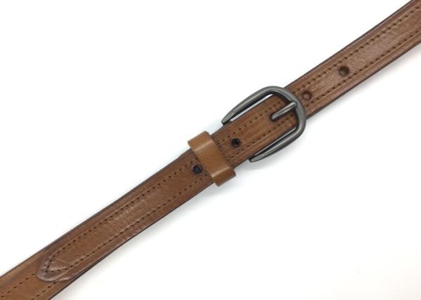 Adjustable Skinny Coffee / Brown Leather Dress Belt ,New Style Genuine Leather Women Belt