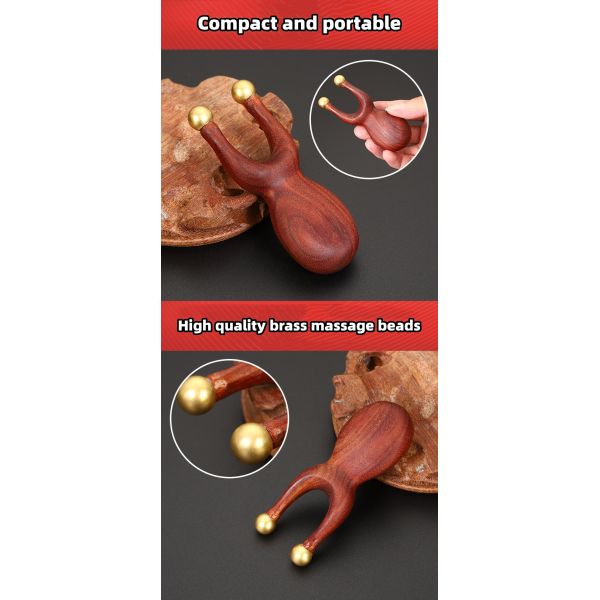 Body Healthcare Massage Function Brass Sandalwood Manual Acupressure Reflexology Massage Guasha Tool For Eye Nose Ear Care