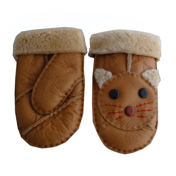 Children Winter Leather Mitten Gloves Classic Plain Style Eco - Friendly