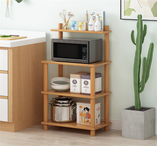3 Tier Vaneer Wooden Baker Kitchen Microwave Rack shelf