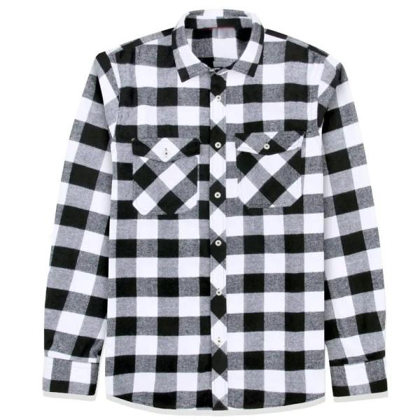                  Fashionable Men′s Flannel Checked Shirt Buckle Ordinary Fitted Long-Sleeved Casual Shirt Pure Cotton             