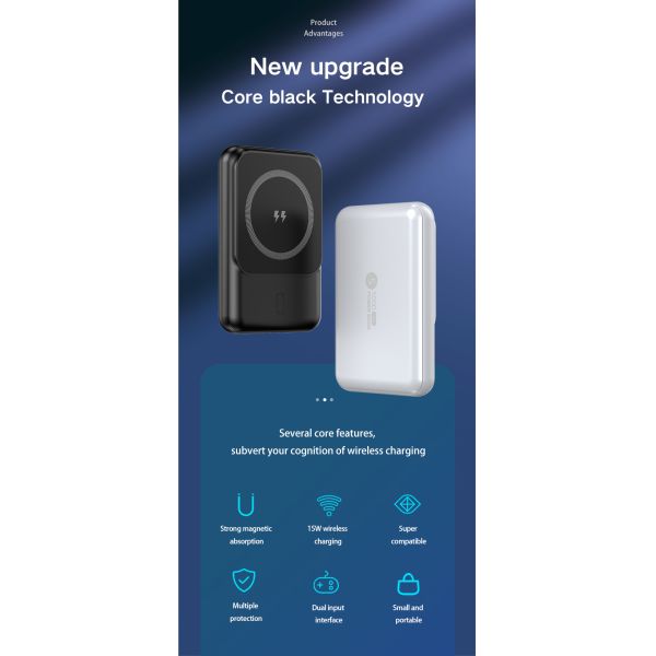 PD 20W Wireless Charging Power Bank Magnetic Charger 10000mah With Stand