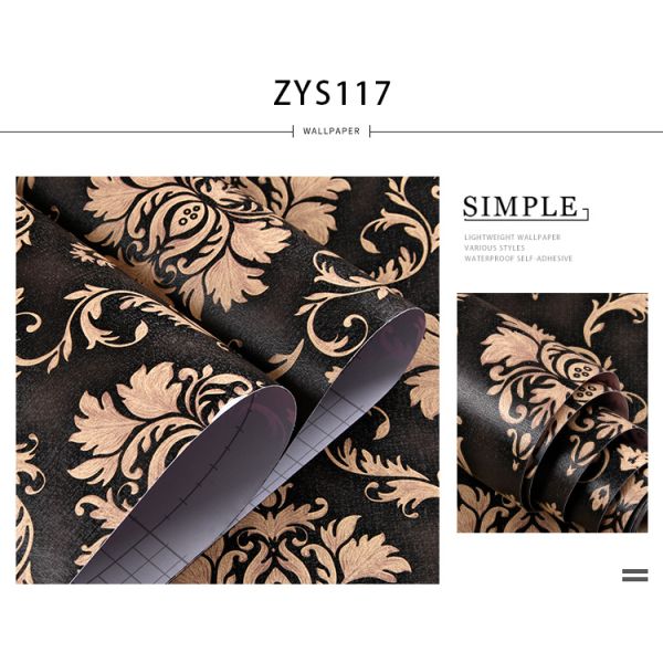 Floral 3D Brick PVC Self Adhesive Wallpaper Roll Heat Insulation