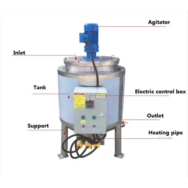 Jacketed Electric Steam Stainless Steel Mixing Tanks Vessel 2000 Gallon