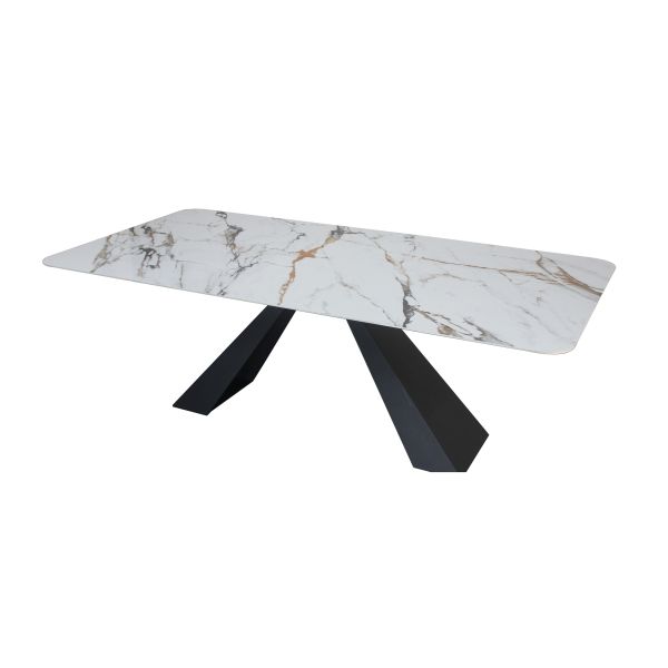 Italian High End Dining Room Furniture Steel Dinning Table Sets Luxury 6 Chairs Modern Marble