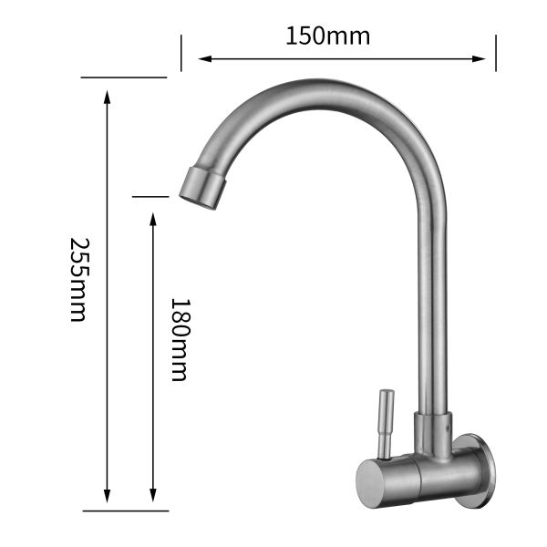 Single Handle Modern Bathroom Faucet LIZHEN 304 Stainless Steel Desk Mounted Cold Tap