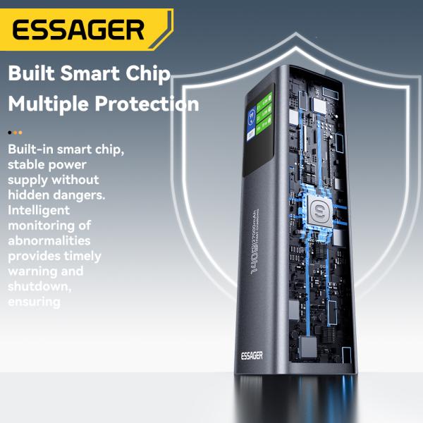 Essager F3011 27000mAh Power Bank with 140W Fast Charging and LED Digital Display Portable Charger