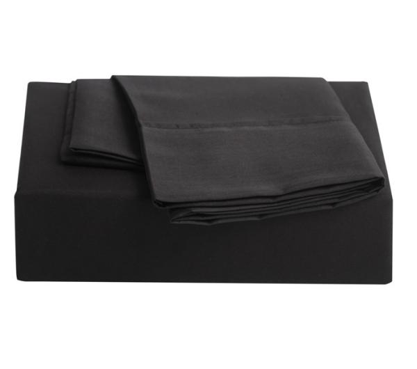 Brushed Microfiber 3 Piece Comforter Set Dark Black For Home Bedrooms