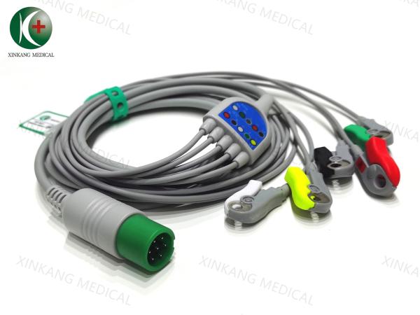 Solid Gel Adhesive ECG Electrode Cable For Accurate Readings ISO Certification