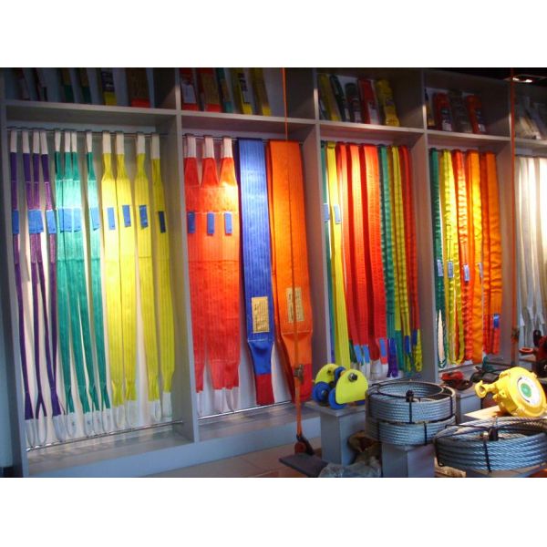 Single / Double Layer Lifting Accessories For Cranes Polyester Material Webbing Lifting Slings