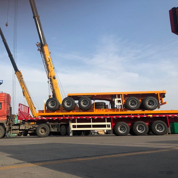 Container Shipping CIMC 20ft Container Flatbed Semi Trailer with 12uints Twist Locks