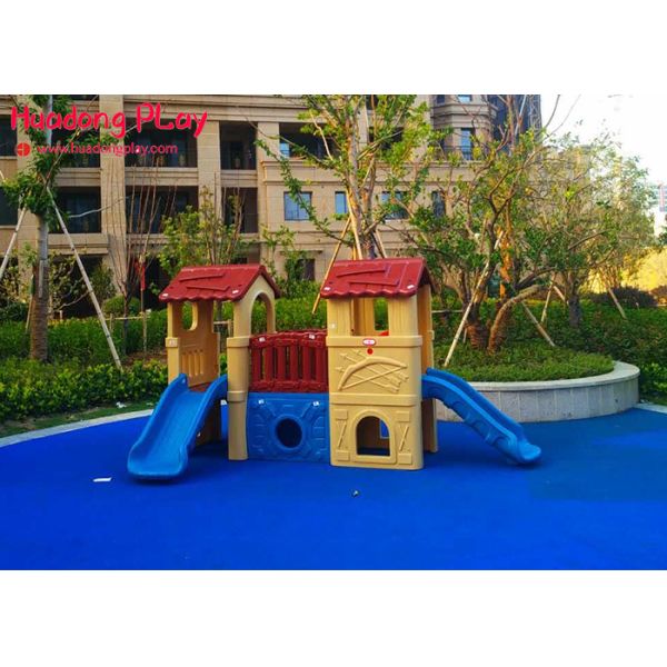 Home Nursery Outdoor Active Play Equipment  , Small Magic Villa Playhouse 3.4x2.2x1.8m