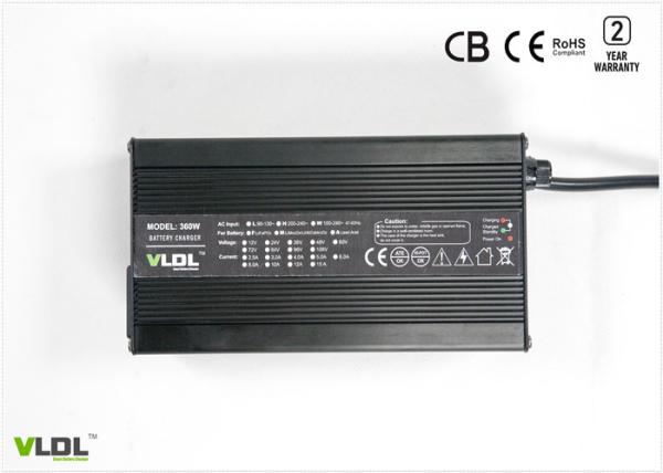 Black Lead Acid Battery Electric Bike Charger 58.8V 5A Output With XLR Connector
