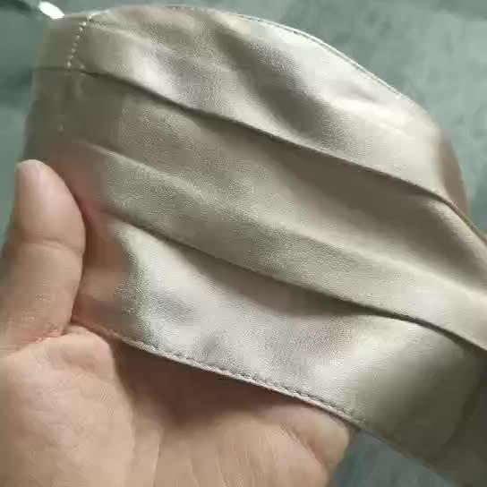 Pleated 3 Layer 19mm Mulberry Silk Face Mask Luxury Personal Care
