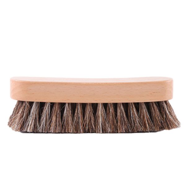 Calzado de pelo de caballo de madera Lustrador de zapatos Pinceles de piel Calzado de piel Cuidado de botas Limpieza de la piel de caballo Aplicadores Pincelas limpiadoras de terciopelo