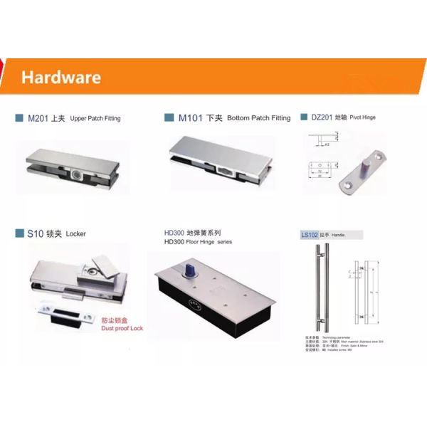 Дверь стекла качания алюминиевого сплава Frameless, закалила коммерчески двойную стеклянную дверь