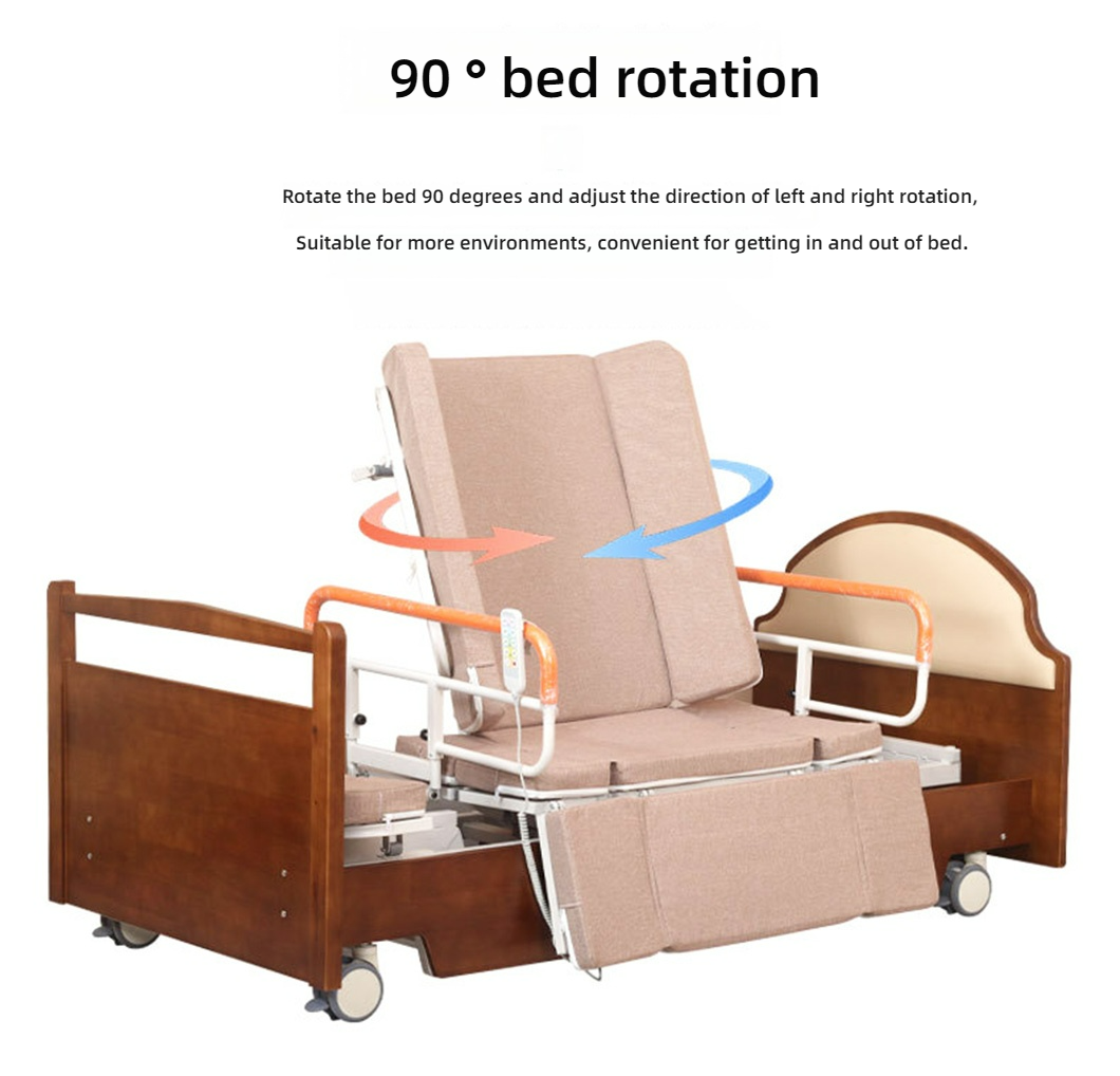 Hospitales comunitarios de cuidados en el hogar Función de gama alta de camas de ancianos rotativas de madera