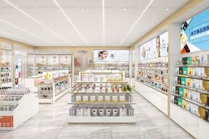 省スペースの化粧品店家具、スキンケアディスプレイキャビネット、店舗装飾と小売店デザイン