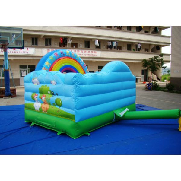 La granja al aire libre del arco iris embroma la casa inflable de la despedida 0.55m m PVC 3 los x 2m para el partido