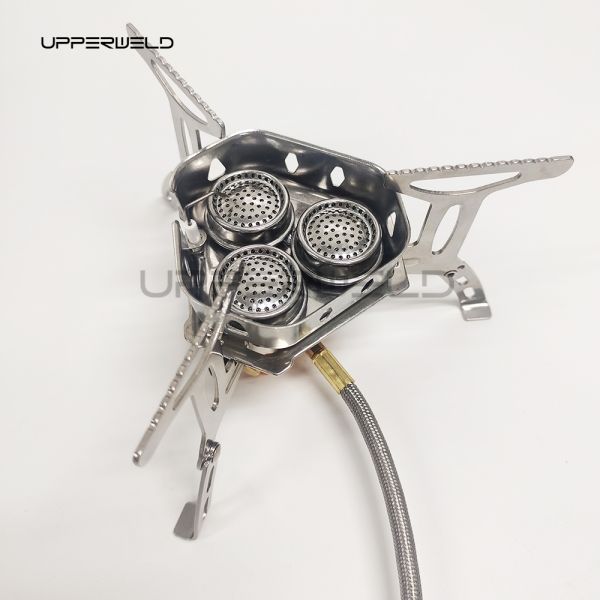 Наружная кулинария портативный горелка круглый нержавеющая сталь печь голова кемпинг газовый плот