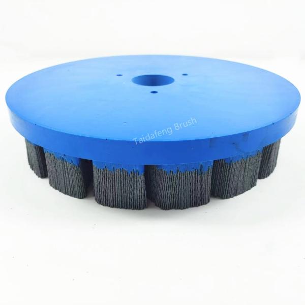Flexible 10 Inch Dia Abrasive Nylon Hub Brush Deburring Machine ATB Turbo Cleaning Brush