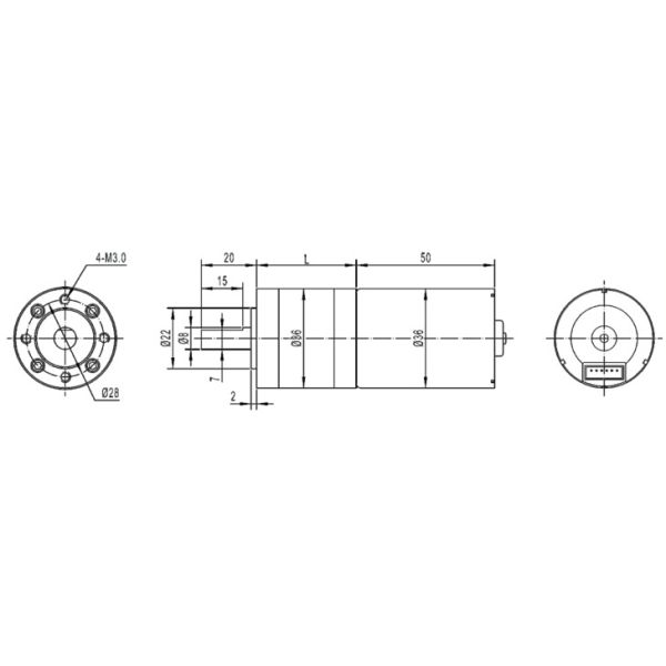 20RPM 36mm DC Brushless Gear Motor Bldc Robot Head Arm High Torque