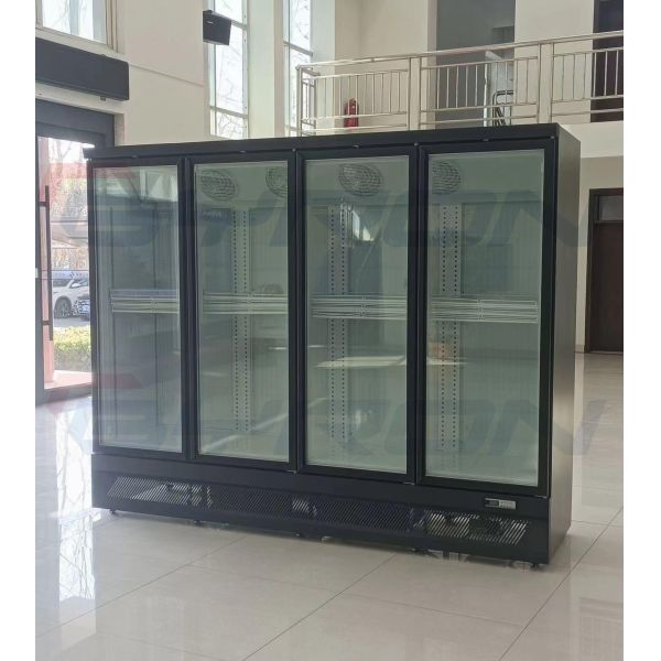 Freestanding Upright Showcase Freezer Merchandiser Two Glass Door Freezer