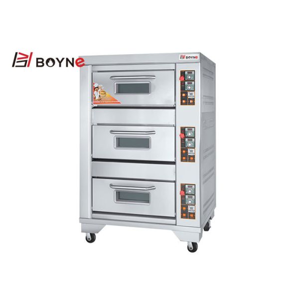Commercial Quality High Temperature Three Deck Three Tray Gas Bakery Oven