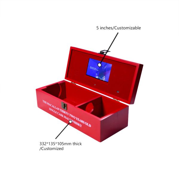 Подарочная коробка LCD кроны верхнего сегмента кожаная видео-, коробка брошюры 7 дюймов видео-