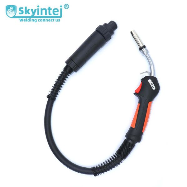 Mig Welding Torch 24KD Orange Handle Copper Plated 500A DC Flexible Swan Neck 0.8mm Solder Wire Euro Connector