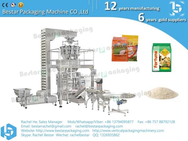 Automatic long grain rice packaging machine packing by PE film BSTV-550BZ