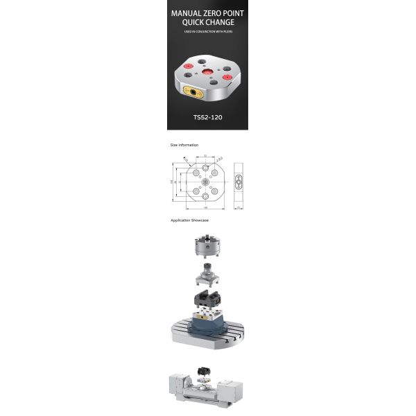 Fast Changeover CNC Base Plate  zero point clamping CNC Clamping