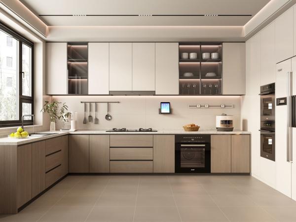 Antique Design Style Modern Kitchen Base Cabinets Glass Doors 16mm / 18mm / 25mm Door Thickness