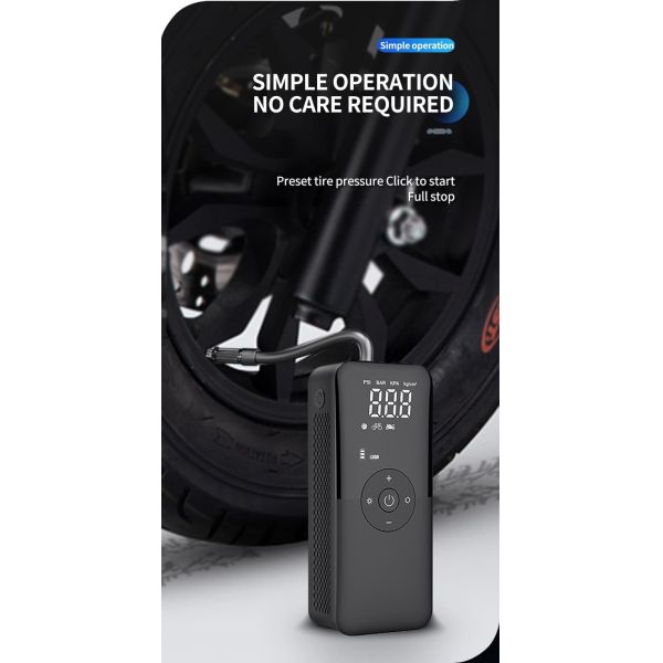 Digital Tire Air Pump 150 PSI Fast Inflation With Auto Shut-Off And LED Screen