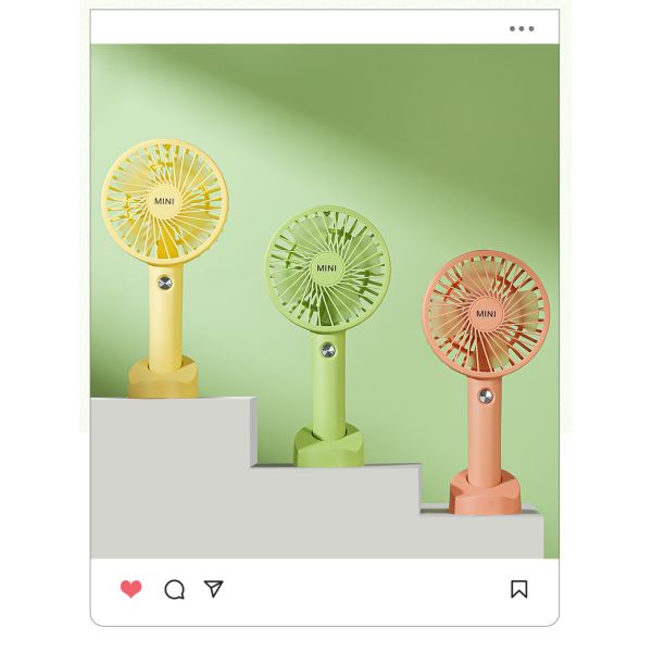 Portable Handheld Mini Fan with 4 Rotary Vane and Rechargeable USB Power