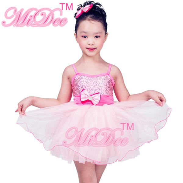 Pinky Tutu Dance Dress Leotard Under Mesh Spandex Polyester Material For Solo Dance Performance