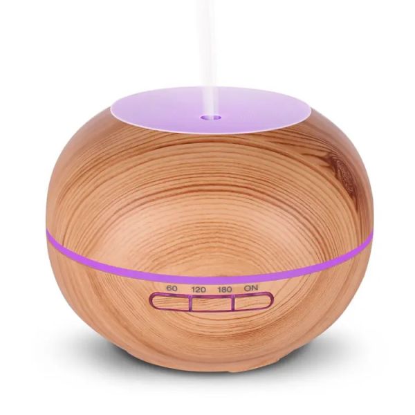 Factory Provide 200ml Wood Grain Essential Oil Scent Fragrance Aroma Diffusers for Home Large Room With Night Light