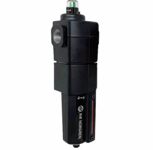 F74H-4AD-AD0 : Norgren Excelon Filtre de refroidissement à haut débit, 1/2  NPT, avec indicateur mécanique, écoulement automatique, bol métallique