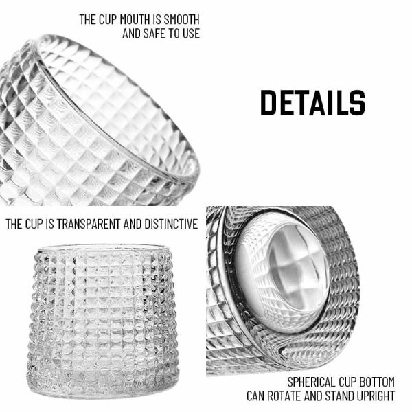 Des tasses d'eau en verre cristallin de qualité supérieure. Grade alimentaire sans plomb.