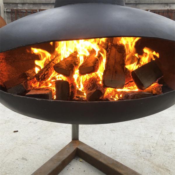 Branco preto moderno de suspensão da chaminé de madeira do aço carbono