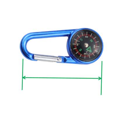 Алюминиевый крюк кнопки Carabiner с кнопкой компаса на открытом воздухе располагаясь лагерем пешей многофункциональной