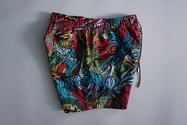 Flower Athletic Swim Trunks  With Mesh Water Repellent Elastic Waistband