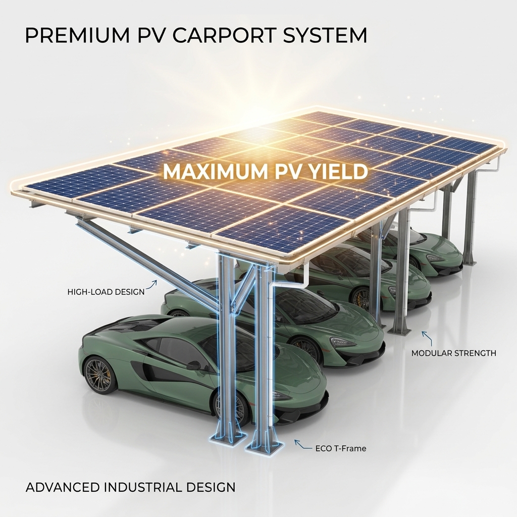 Modular Quick-Assembly ECO Gamma Frame Carport RapidLock Plug-and-Play Solar Parking Canopy 50% Faster Installation