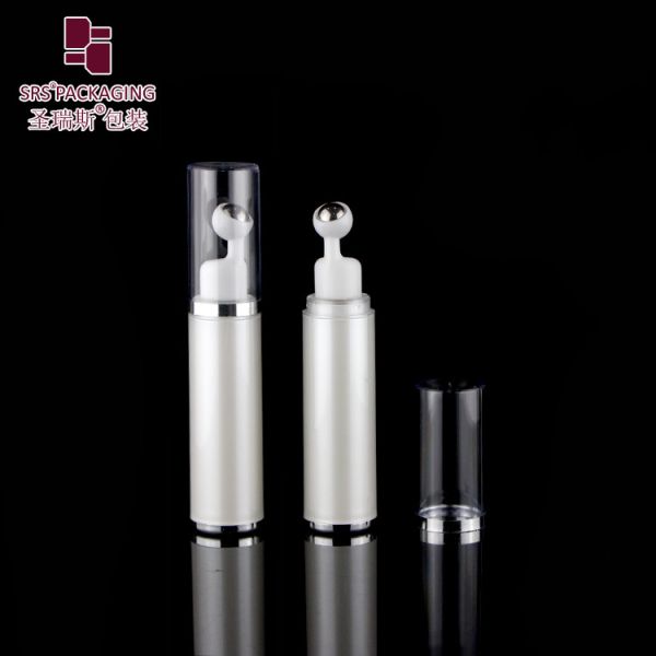 Pearl White Acrylic Cosmetic Roller Bottle 10ml 15ml for Eye Serum Packaging