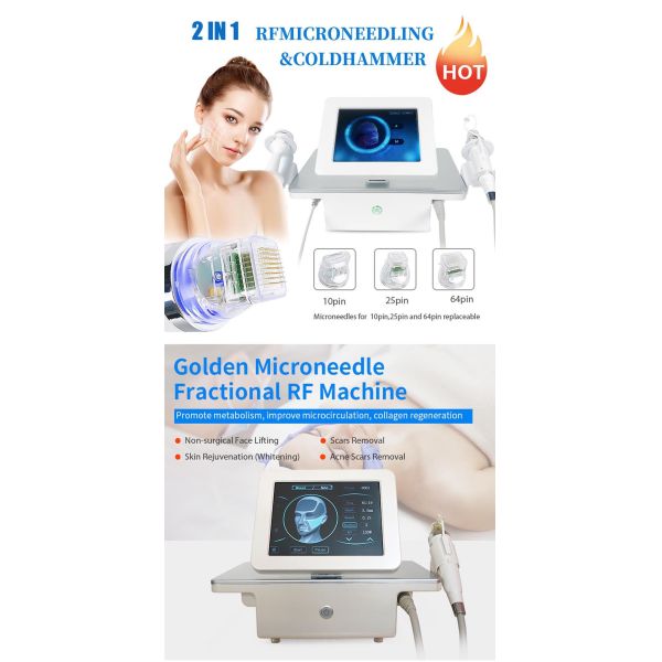 2025 The Most Popular 2 In1 Face Lifting Machine New Gold Mic-Needle Beauty Device Lifting Anti-Aging Beauty Salons.