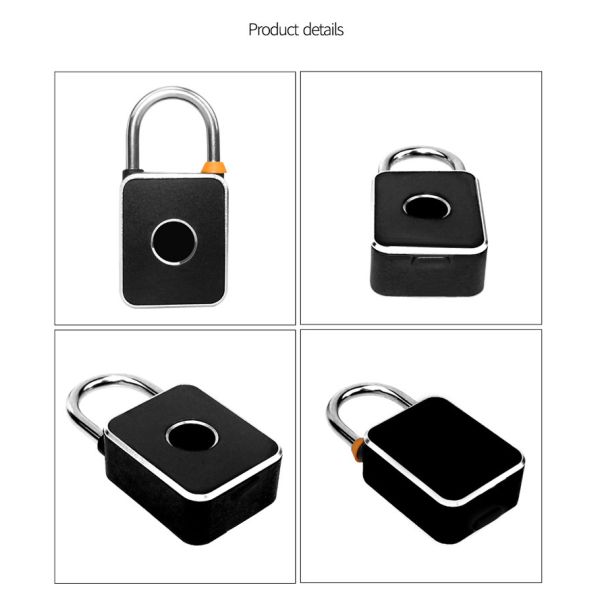 Biometric Fingerprint Smart Electronic Portable Zinc Alloy Hardened Shackle Temperature Resistant 110g Lightweight Security