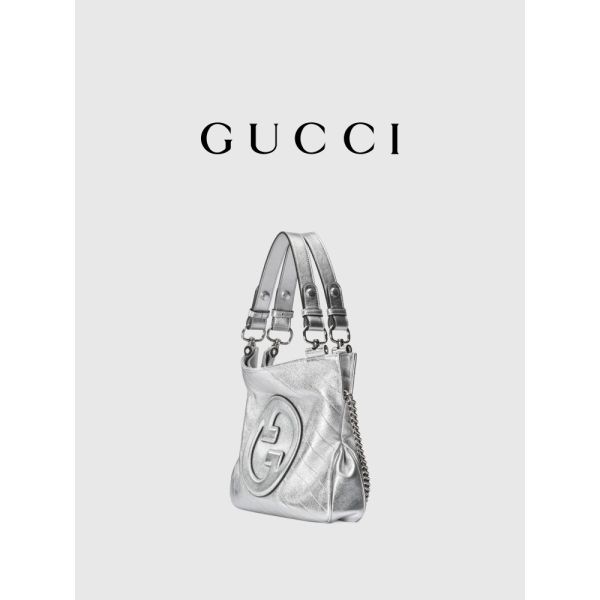 Gucci Blondie Small Tote Bag Luxury Silver White Branded Ladies Handbag