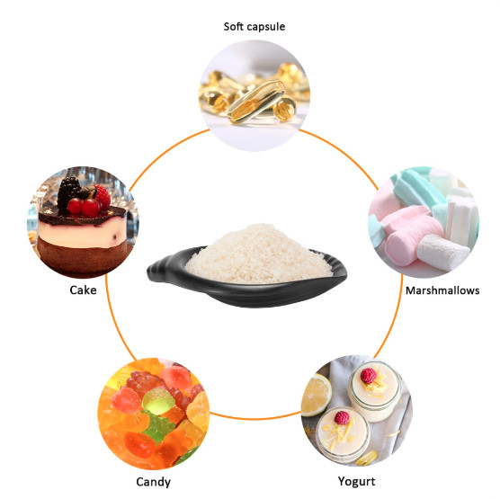 260 Bloom Gelatine de bœuf comestible sans odeur Gelatine de bœuf pour les bonbons